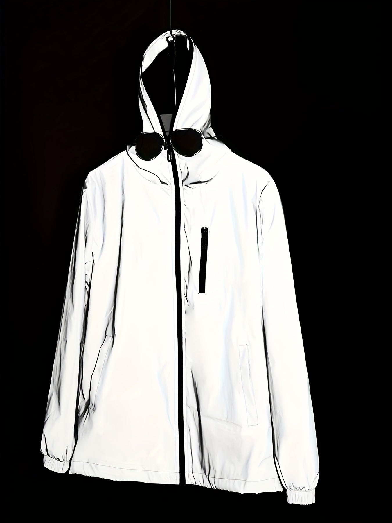 Men's Reflective Hooded Windbreaker Jacket - Casual, Lightweight Coat for Nighttime Running, Spring/Fall Outdoor Wear